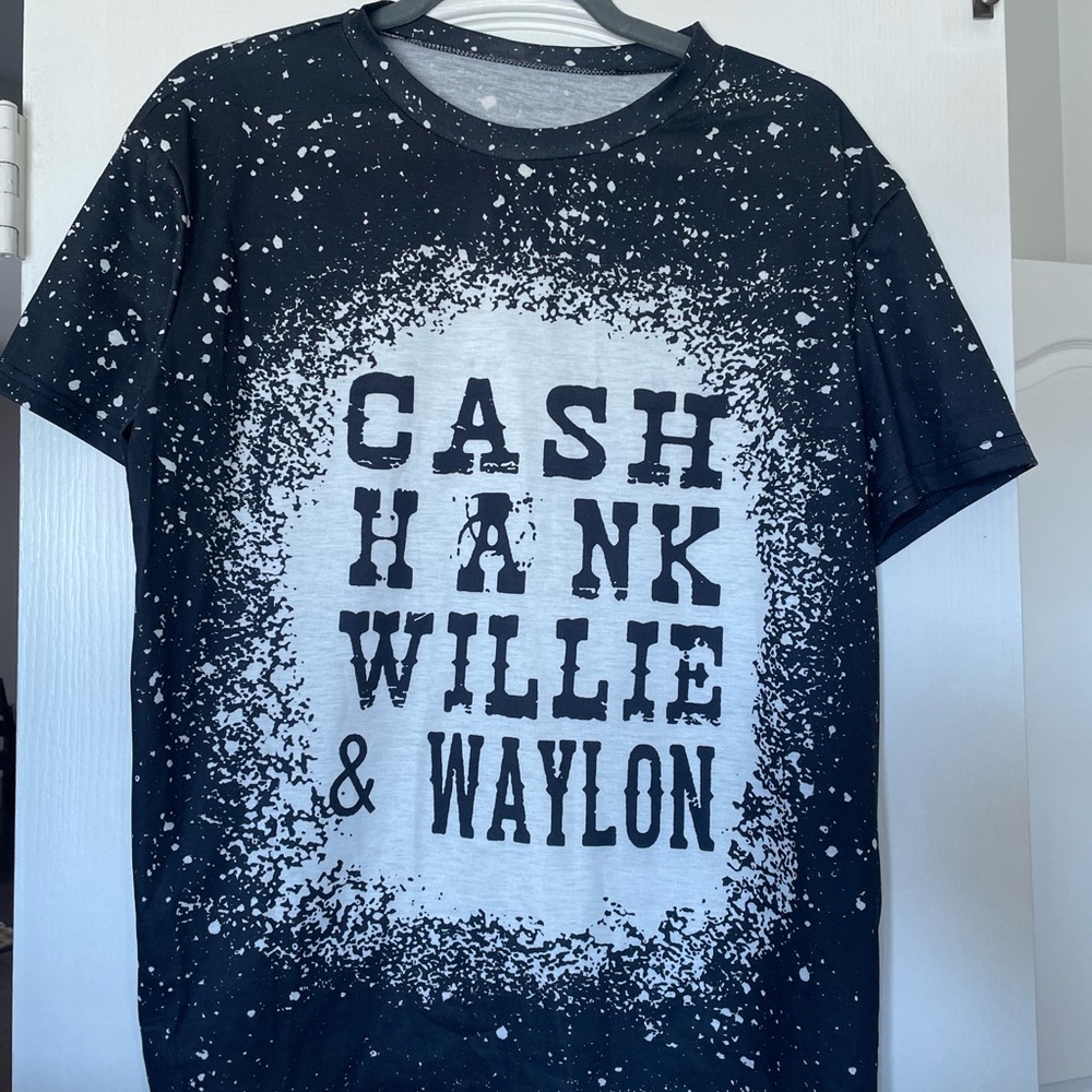 Black and White Graphic T-Shirt featuring Cash, Hank & Waylon